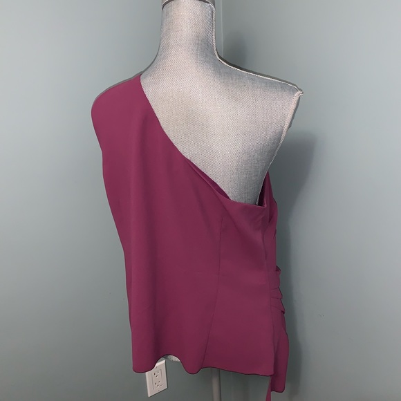 WHITE HOUSE BLACK MARKET NWT one shoulder blouse size 14 wedding guest - Picture 4 of 9